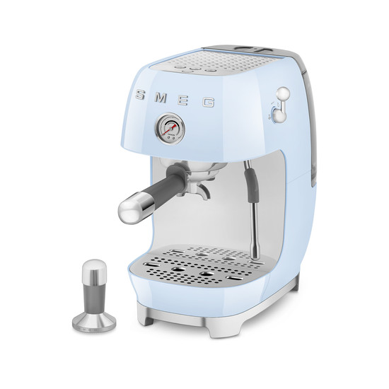 SMEG ESPRESSO KÁVÉFŐZŐ COLD BREW FUNKCIÓVAL, retro, világoskék