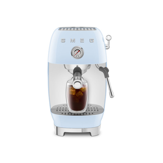 SMEG ESPRESSO KÁVÉFŐZŐ COLD BREW FUNKCIÓVAL, retro, világoskék