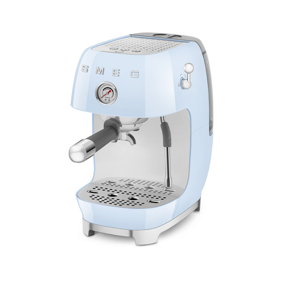 SMEG ESPRESSO KÁVÉFŐZŐ COLD BREW FUNKCIÓVAL, retro, világoskék