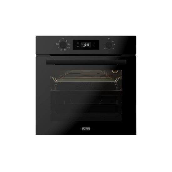 EVIDO LEVEL PRO 60B multifunkciós sütő, 60 cm, fekete, AirFry és Pizza funkcióval