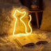Neon LED lámpa - melegfehér macska - 3 x AA + USB - 17 x 1,6 x 23,3 cm