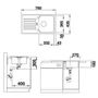 Kép 2/2 - Blanco Favos Mini Antracit 1m+csepp. Silgránit mosogató 780x435mm ect.nélk. 518186-02