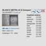 Kép 2/4 - Blanco Metra 45S Compact Alumetál 1med+mini.cs Silgránit mosogató 680x500mm exc.nélkül 519563