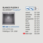 Kép 2/3 - Blanco Pleon 5 PD Alumetál 1med. 515x510mm silg.mosogató exct.nélk. 521670
