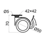 Imagine 2/2 - Bútorgörgő 311/MF.050 FÉKEZŐS TALPAS 50mm  35kg FEKETE-SZÜRKE-1