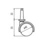 Kép 2/2 - Bútorgörgő 40mm T-03 hüvelyes 20kg Fekete-1