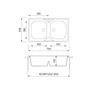 Imagine 2/2 - CM Mondial mosogató 011502 2medence acél 790x500/150mm