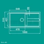 Imagine 2/3 - Elleci Best 480 gránit mosogató G62 Bianco Antico 980x480mm-1
