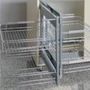 Kép 1/2 - Fémrács E4221A Sarokszekrény kih. 2+2 tálca 730x590x520mm Króm-Szürke
