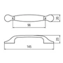Kép 2/2 - Fogantyú 1985-145 ZN31 96mm Antikolt Réz Fém-1