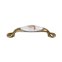 Imagine 1/2 - Fogantyú E052-96 Antikolt Bronz-Barna Virág Fém-Porcelán