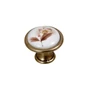 Imagine 1/2 - Fogantyú E053-33 Antikolt Bronz-Barna Virág Fém-Porcelán