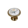 Imagine 1/2 - Fogantyú E053-33 Antikolt Bronz-Szürke Virág Fém-Porcelán