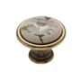Kép 1/2 - Fogantyú P08.01.20.04 Antikolt Bronz-Zöld Virág Fém/Porcelán