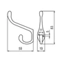 Kép 2/2 - Fogas akasztó E1005-12 Nikkel - rajz