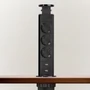Imagine 1/3 - Konnektor Munkalapba süllyeszthető 3-as 1,5m+USB Szálcsiszolt Fekete