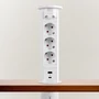 Imagine 2/5 - Munkalapba süllyeszthető Motoros elosztó 3-as 1,5m + 2USB Fehér -1