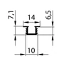 Imagine 2/2 - Tolóajtó szerelvény AV40 Felső profil 3m Aluminium-1