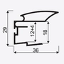 Kép 2/2 - Tolóajtó Fogantyú profil Sevroll Alfa 2 Ezüst 2700mm rajz