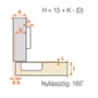 Kép 2/2 - Bútorpánt C2AFA99 165° ráütődő Nikkel-1