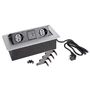 Kép 1/3 - Konnektor-rejtett elosztó StrongPower 2x 230V, 2x USB A/C, Schuko, Ezüst