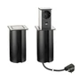 Kép 2/4 - Konnektor-rejtett elosztó StrongPower PowerUp 1x230V-1xUSB A/C Nemesacél-1