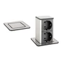 Kép 1/4 - Konnektor-rejtett elosztó StrongPower PowerUp 2x230V Nemesacél