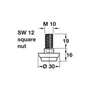 Kép 2/2 - Szintezőláb csavar M10 Ø30/16+19mm-1