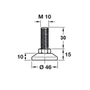 Imagine 2/2 - Szintezőláb csavar M10x30mm Teherbírás: 500kg-1