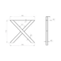Kép 4/5 - Asztalláb X-alakú 710x780mm Fehér Strong-04