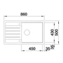 Imagine 2/5 - Blanco LEGRA XL 6 Kávé exc.n.Silgránit mosogató 860x500/19mm 523331-02