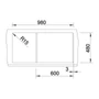 Imagine 3/5 - Blanco Metra XL 6S Tartufo 1med+csepp. Silgránit mosogató 1000x500mm exct.nélk. 517359-03