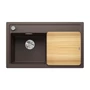 Kép 2/6 - Blanco Zenar 45S Kávé 860x510/190mm 1med+csep. Silgránit mosogató balos fa tart. exc. 523849-02