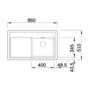 Imagine 3/6 - Blanco Zenar 45S Alumetál 860x510/190mm 1med+csep. Silgránit mosogató jobbos fa tart. exc. 523749-03