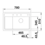 Kép 3/6 - Blanco Zenar XL 6S Compact Alumetál 780x510/190mm 3 1/2 silg.exc.jobbos fa tartozékkal-03