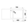 Kép 4/6 - Blanco Zenar XL 6S Compact Alumetál 780x510/190mm 3 1/2 silg.exc.jobbos fa tartozékkal-04