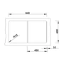 Imagine 3/5 - Blanco Zia 45SL Antracit 1m+cs. Silgránit mosogató 860x500mm ext.nélk. 516748-03