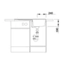 Imagine 4/5 - Blanco Zia 45SL Antracit 1m+cs. Silgránit mosogató 860x500mm ext.nélk. 516748-04