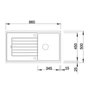 Imagine 2/5 - Blanco Zia 45SL Fehér 1m+cs. Silgránit mosogató 860x500mm ext.nélk. 516740-02