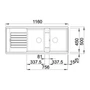 Imagine 2/5 - Blanco Zia 8S Antracit 2m+cs. Silgránit mosogató 1160x500mm ext.nélk. 515605-02
