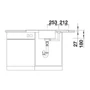 Kép 4/5 - Blanco Zia 9E Antracit 1mély+cs. sarok Silgránit mosogató 930x510mm exc. nélk 514764-04