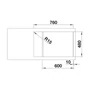 Imagine 3/5 - Blanco Zia XL 6S Compact Antracit 1m+cs. Silgránit mosogató 780x500mm exct.nélk. 523273-03