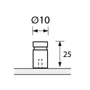 Kép 3/3 - Bútorfogantyú gomb MONACUM csiszolt nemesacél-03