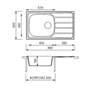 Imagine 2/2 - CM Universal mosogató 015440 1med+csepp 860x500mm Nagy medence-1