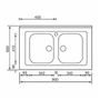 Kép 2/2 - CM Rossana teletetős mosogató 031134 2med 900x600mm-02