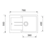 Imagine 2/3 - GRAWA PT1-7810T SÖTÉT HOMOK gránit mosogató 780x500mm-02