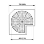 Kép 2/2 - Fémrács 24313 3/4 Forgókosár garnitúra 600x560/790 mm Króm-02