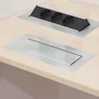 Imagine 5/6 - Konnektor Munkalapba süllyeszthető 3-as FLIP-UP Inox-05