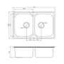 Imagine 2/2 - Nera Praktik 2D Inox mosogató 790x500/180mm 90mm lefolyó 187961-1