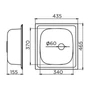 Imagine 2/2 - Quadro 60 Inox mosogató 465x435/155mm Matt 049937 munkalapba építhető-1
